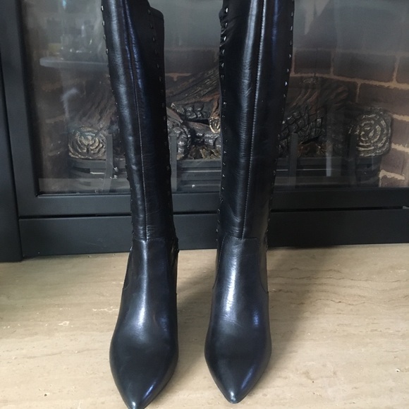 Leather high heel boots - Picture 3 of 6